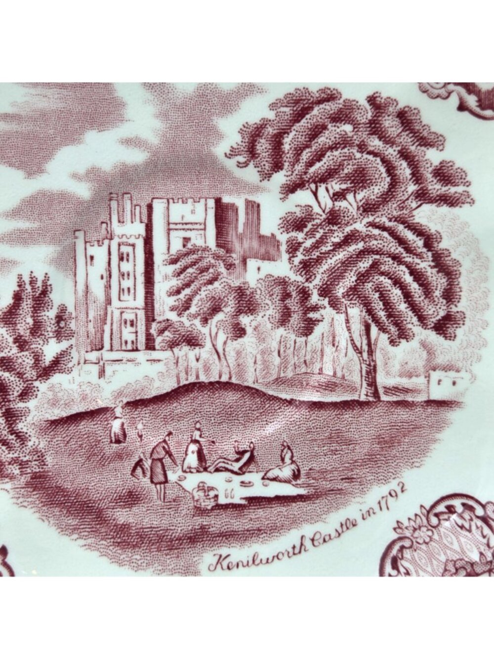 Johnson Brothers Old Britain Castles Pink Flat Cup Saucer Set Kenilworth Castle - Picture 10 of 10